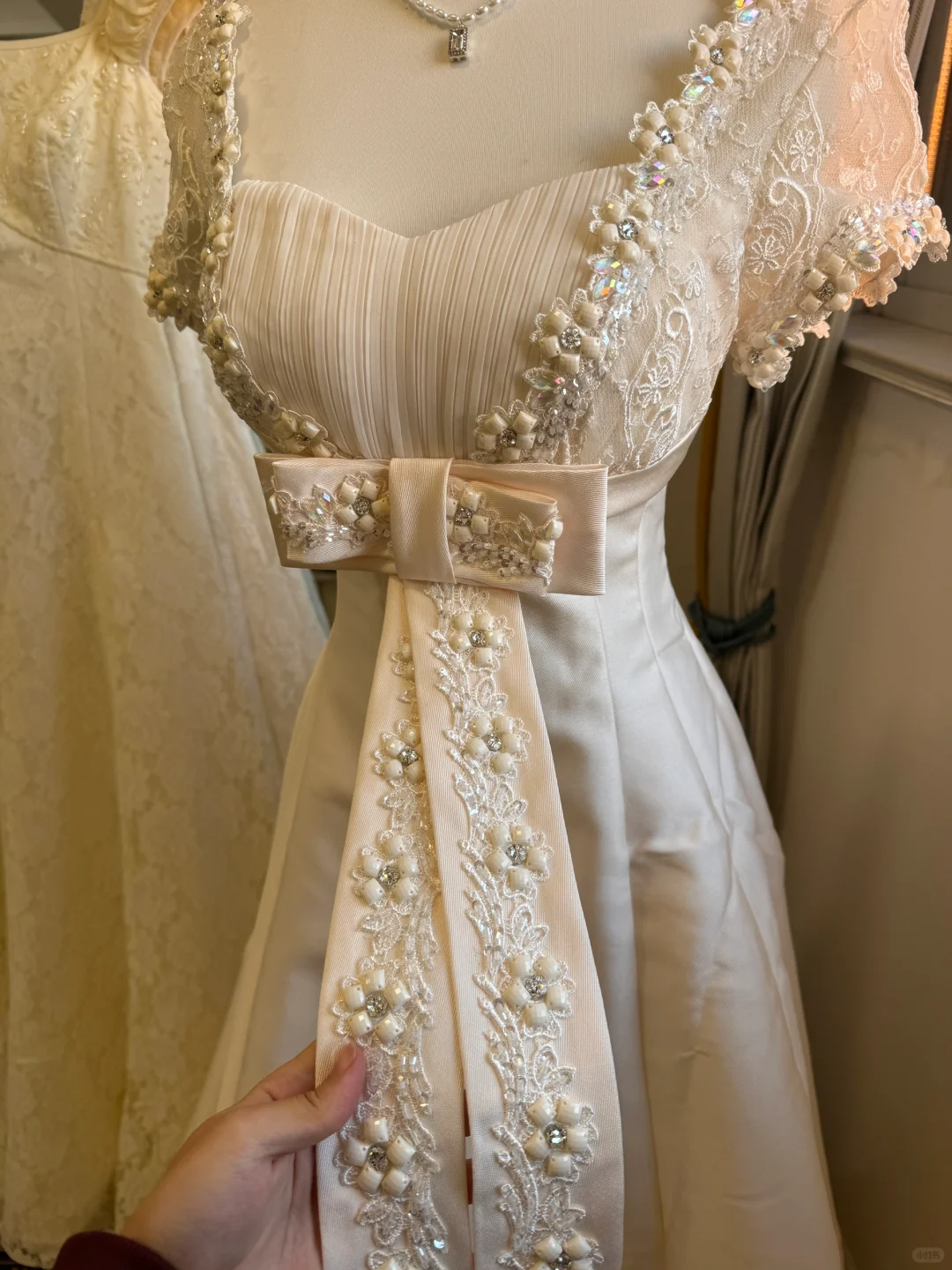 Fairytale Ivory Strapless A-Line Lace Beaded Prom Dresses Birthday Ball Gown, DP5467