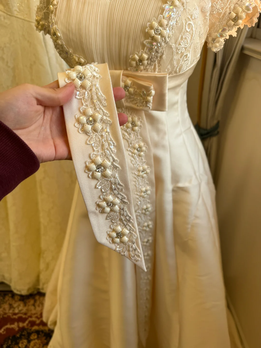 Fairytale Ivory Strapless A-Line Lace Beaded Prom Dresses Birthday Ball Gown, DP5467