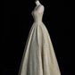 Light Green Straps A-Line Sequins Beading Long Party Dresses Birthday Outfits, DP5497