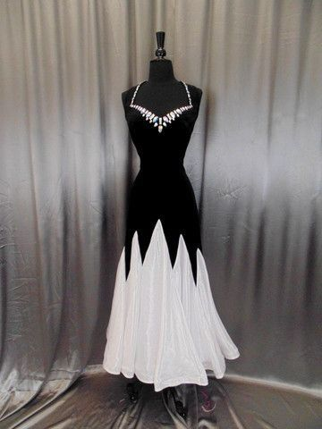 Black and White Straps Mermaid Vintage Long Formal Evening Dresses, DP5518