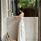 Elegant White Spaghetti Straps A-Line Flower Long Evening Party Dresses, DP5550