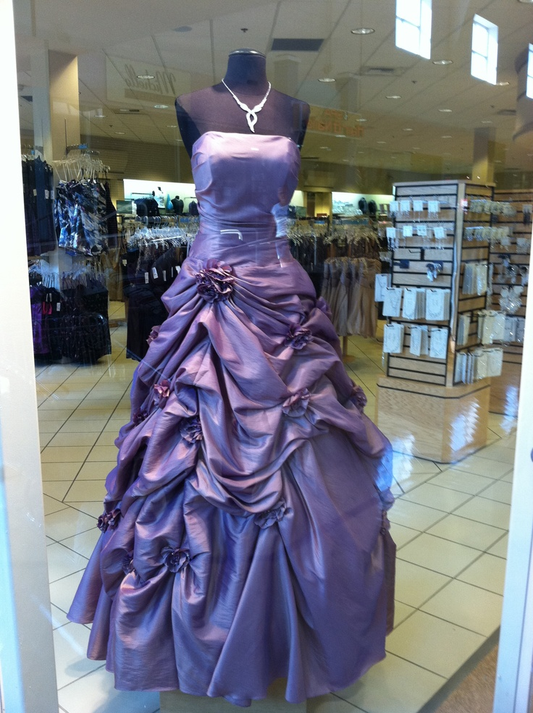 Retro Purple Strapless A-Line Chiffon Evening Ball Gowns Quinceanera Dresses, DP5587