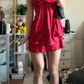 Cute Red Spaghetti Straps A-Line Satin Short Party Dresses Homecoming Dresses, DP5595
