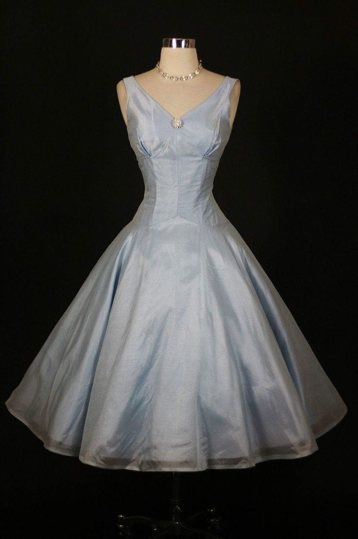 Light Blue A-Line Chiffon Vintage Short Party Dresses Homecoming Dresses, DP5615