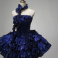 Royal Blue Strapless A-Line Tiered Short Party Dresses Homecoming Dresses, DP5620