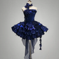Royal Blue Strapless A-Line Tiered Short Party Dresses Homecoming Dresses, DP5620