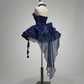 Royal Blue Strapless A-Line Tiered Short Party Dresses Homecoming Dresses, DP5620