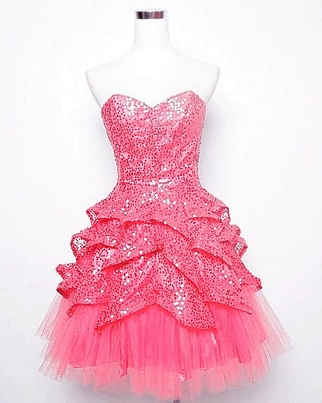 Rosa trägerloses A-Linien-Kurzes Partykleid mit Rüschen, Geburtstags-Outfits, DP5761
