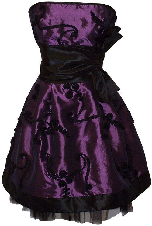 Lila Trägerloses A-Linie Satin Vintage Kurzes Partykleid Homecoming-Kleid, DP5764