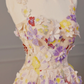 Pretty Floral Straps A-Line Appliques Long Party Dresses Birthday Outfits, DP5037
