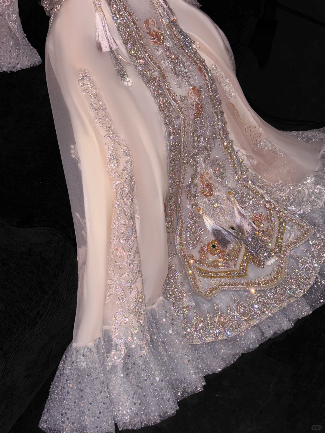 Gorgeous Sparkling Pink Beaded Sequin A-Line Romantic Chiffon Evening Dress Prom Dresses DP6166