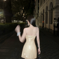 Elegant Sparkly Satin Spaghetti Strap Ruched Sweetheart Homecoming Dress DP8815
