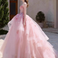 Vintage Pink Applique Beaded Strapless Sweet 16 Quinceanera Sweetheart A-Line Floor-length Prom Dress Birthday Dress Evening Dress Ball Gown DP6811