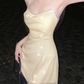 Elegant Sparkly Satin Spaghetti Strap Ruched Sweetheart Homecoming Dress DP8815