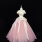 Elegant Pink Off-the-Shoulder Ball Gown Quinceanera Dress Satin Tulle Ruffled Prom Gown DP8255