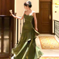 Charming Wine Red Spaghetti Straps Long Party Dress Birthday Outfits DP3950