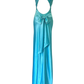 Black V Neck Backless Simple Satin Long Evening Party Dress, DP3019