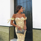 Light Yellow Sweetheart Off Shoulder Lace Cocktail Dress Formal Party Dress ,DP1945