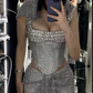 Gold Straps Beading Mermaid Long Party Dress Birthday Outfits DP3963