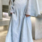 Light Blue Long Sleeves A-Line Long Formal Party Dress Modest Evening Dress, DP4981