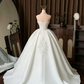 Elegant Strapless Sweetheart Corset Beaded Lace Embroidery Long Train Wedding Dress DP8589