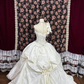 Vintage Ivory Satin Beaded One-shoulder Design Quinceanera A-Line Evening Dress Prom Dress Ball Gown DP6273