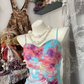 Robe de soirée sirène sans bretelles à imprimé floral vintage DP6379
