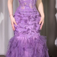 Glamorous Purple Tulle Ruffled Mermaid Evening Gown DP7984