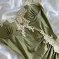 Robe de bal vintage verte à appliques, robe de soirée fourreau à bretelles spaghetti, robe de fée DP6652