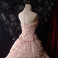 Glamorous Pink Tiered Strapless Lace Floral Sweet 16 Quinceanera Ball Gown DP7410