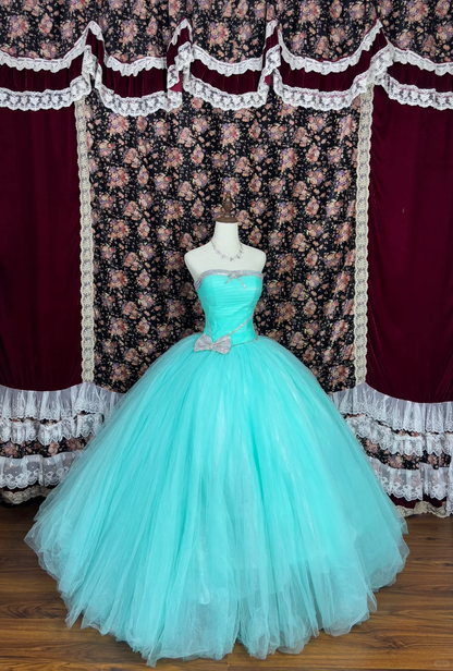 Gorgeous Shiny Beaded Sweet 16 Quinceanera Strapless A-Line Floor-length Prom Dress Evening Dress Ball Gown DP6413