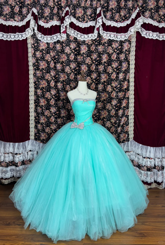 Gorgeous Shiny Beaded Sweet 16 Quinceanera Strapless A-Line Floor-length Prom Dress Evening Dress Ball Gown DP6413