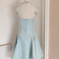 Light Blue Straps A-Line Homecoming Dress Short Party Dress, DP3216