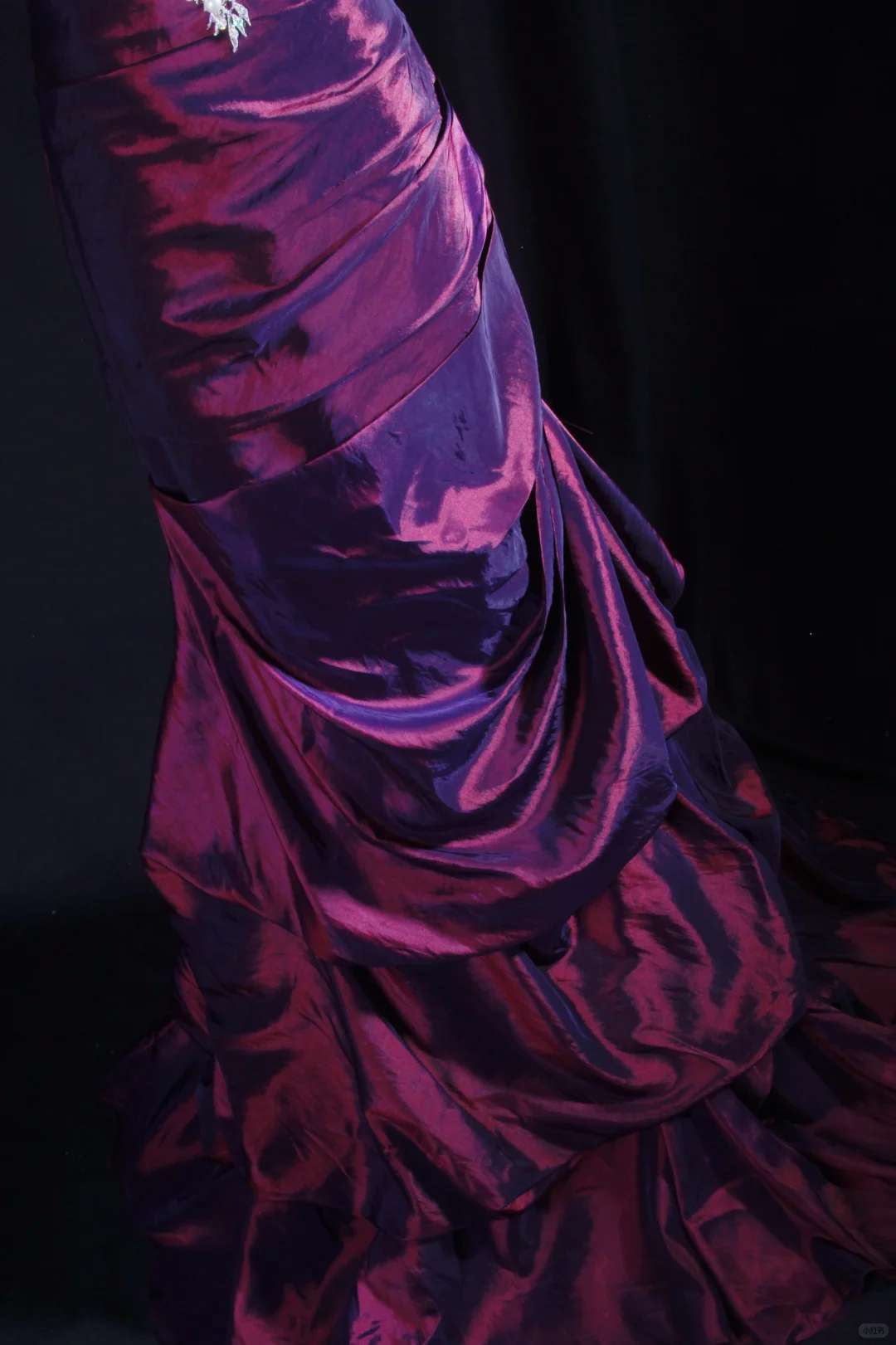 Glamorous Purple Satin Mermaid Strapless Embroidery Beaded Evening Gown DP7383