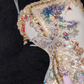 Robe de soirée sirène élégante, beige scintillante, ornée de perles et de paillettes, DP6230