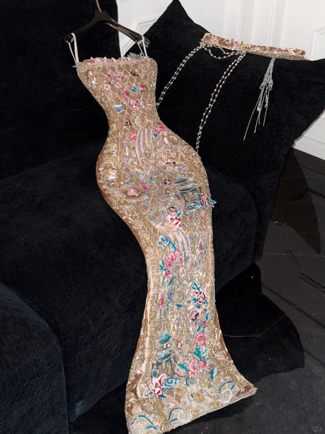 Gorgeous Shiny Beaded Exquisite Embroidery Mermaid Long Evening Dress Prom Dresses DP6202