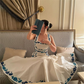 Pretty White Square Neck A-Line Long Formal Party Dress, DP3784