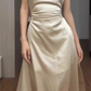 Elegant Purple Satin Halter-Neck Ruched A-Line Evening Gown DP8771