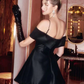 Elegant Pink Satin Off‑the-Shoulder A-Line Homecoming Dress DP8808