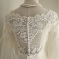 Vintage Cream Lace Mermaid Bell Sleeves with Illusion Neckline & Train Wedding Dress DP7647