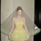 Fashion Yellow Sequined Strapless A-Line Veil Design Tulle Party Dress Homecoming Dress DP6246