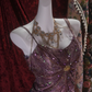 Vintage Purple Beaded Mermaid Evening Gown Tiered Ruffle Lace Prom Dress DP8342
