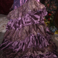 Vintage Purple Beaded Mermaid Evening Gown Tiered Ruffle Lace Prom Dress DP8342