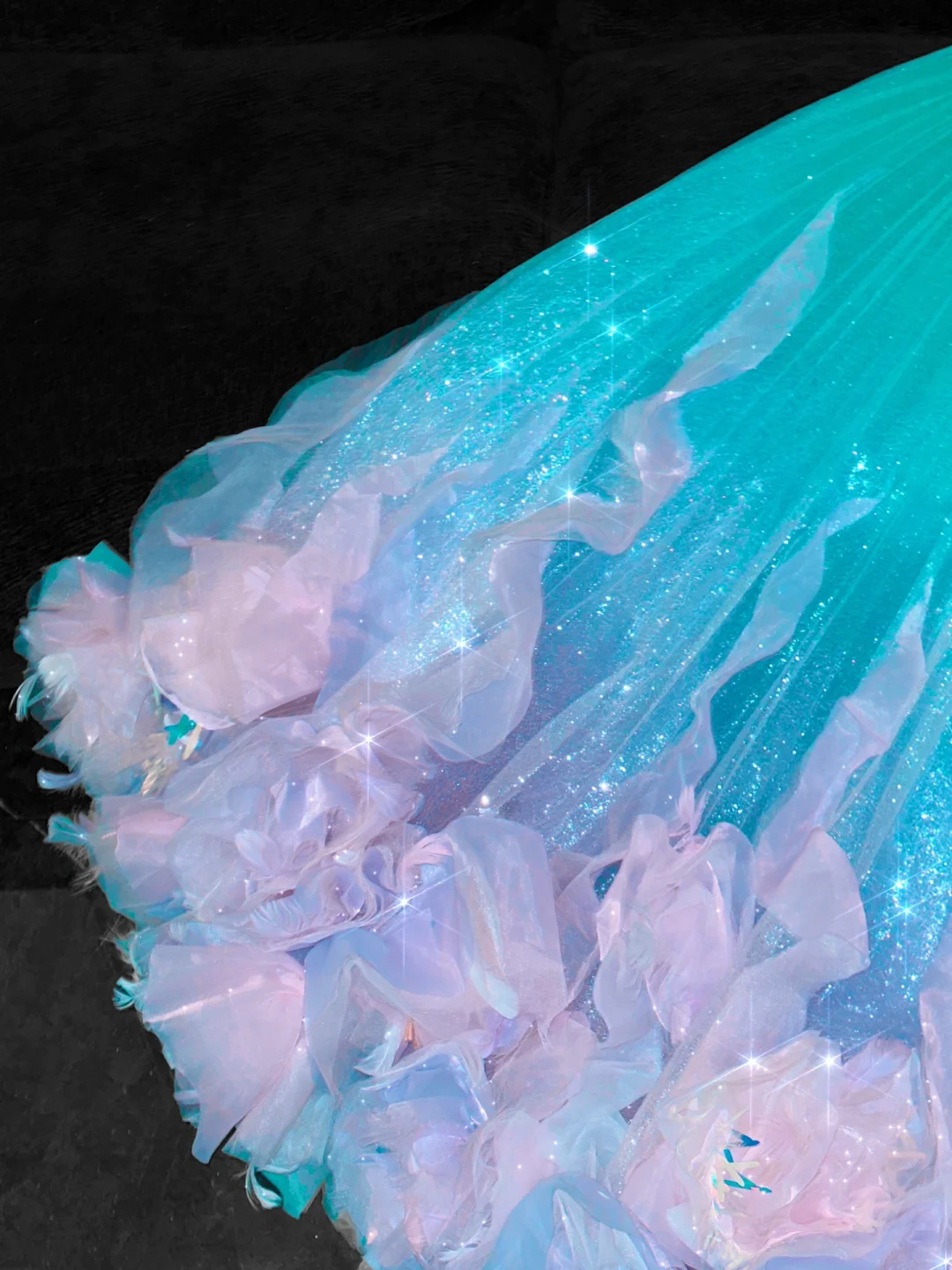 Gorgeous Sparkling Blue-green Sequin A-Line Design Evening Dress Prom Dresses DP6179