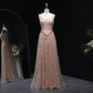 Vintage Square Neck Tulle Evening Gown Sparkling Beaded Embroidery Prom Dress DP8280