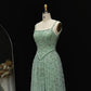 Vintage Square Neck Tulle Evening Gown Sparkling Beaded Embroidery Prom Dress DP8280