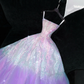 Gorgeous Purple Shiny Sequin Princess Dress Elegant A-Line Floor-length Evening Dress Prom Dresses DP6196