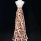 Vintage-Inspired Retro Print Spaghetti Strap Sweetheart Sheath Maxi Prom Dress DP7281