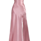 Pink Spaghetti Straps Sheath Satin Party Dress Wedding Guest Dress, DP3663