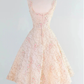 Retro Pink Floral Exquisite Embroidery Design A-Line Short Homecoming Dress Party Dress DP6216